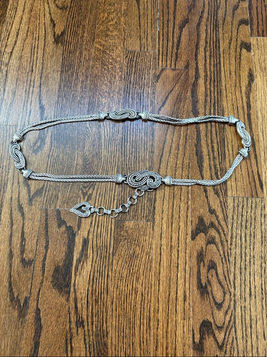 Vintage BRIGHTON BALI SILVER CHAIN BELT! main image 8